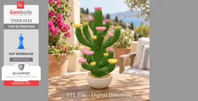 Blooming Cactus Jewelry Organizer STL File for 3D Print