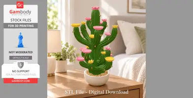 Blooming Cactus Jewelry Organizer STL File for 3D Print