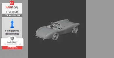 3D model of a classic Bugatti Type 252, convertible sports car, ready for 3D printing.
