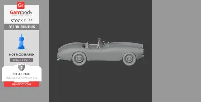 3D model of a classic Bugatti Type 252 convertible viewed from the side for 3D printing.