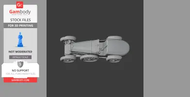 Top view of a detailed 3D model of a Bugatti Type 35, designed for 3D printing.