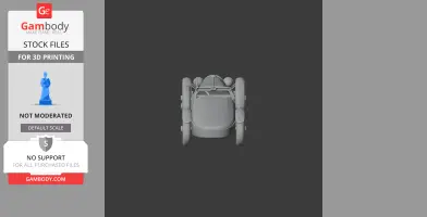 A 3D model of a Bugatti Type 35, viewed from the front, intended for 3D printing.