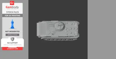 Top-down view of a detailed BMP-1 tank 3D model for printing.