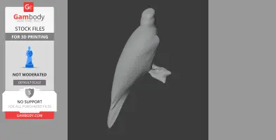 A smooth, streamlined 3D model of a bird, designed for 3D printing.