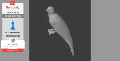3D STL model of a bird, resembling an Antillean piculet, designed for printing.