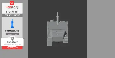 Front view of a 3D tank model with a cannon, designed for 3D printing.