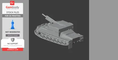 3D model of an armored personnel carrier with tracks and turret, suitable for 3D printing.