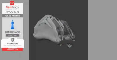 A 3D model of a Galesaurus skull, showing detailed bone structure, for 3D printing.