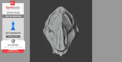 3D model of a Galesaurus skull replica, showcasing detailed bone structure for printing.