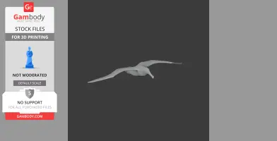 A 3D model of an Antipodean albatross in flight, designed for printing.