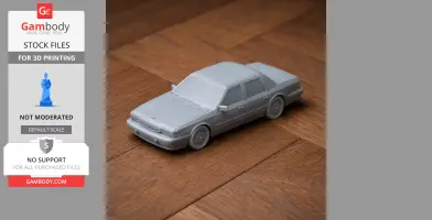 3D printed scale model of a Buick Century car on a wooden surface.