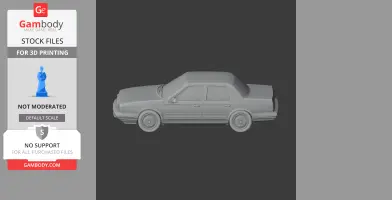 Gray 3D model of a Buick Century car, side view, designed for 3D printing.