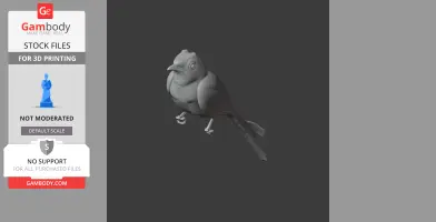 A detailed 3D model of a stylized bird with detailed textures, designed for 3D printing.