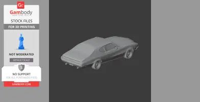 3D model of a classic Buick Skylark car, for 3D printing, shown from a rear three-quarter angle.