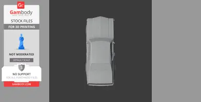 Top view of a 3D model of a Buick Skylark for 3D printing, displayed on a dark background.