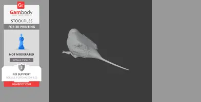Apostlebird 3D model for printing, showcasing a detailed prehistoric bird with textured feathers.