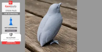 3D printed model of a bird, resembling Appert’s tetraka, on a wooden surface.