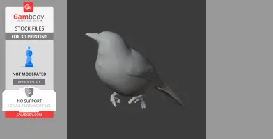 3D model of a bird, likely an Apurimac brushfinch, shown in a neutral pose for printing.
