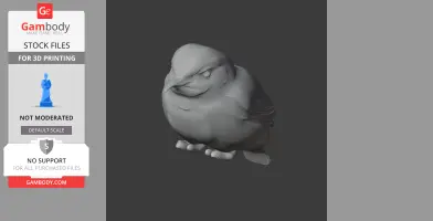 3D model of a prehistoric bird with detailed feathers and a sturdy build.