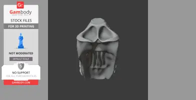 3D model of a Galvesaurus skull replica for printing, frontal view on a dark background.
