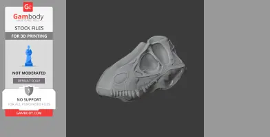 3D model of a Galvesaurus skull, detailed and ready for 3D printing.