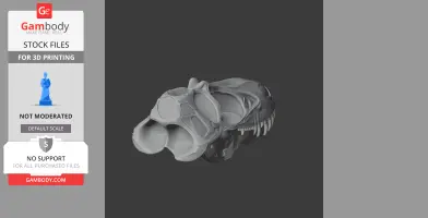 A detailed 3D model rendering of a Galvesaurus dinosaur skull for 3D printing.