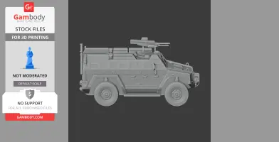 3D model of a BOV M16 Milos tactical vehicle, side view, for 3D printing.