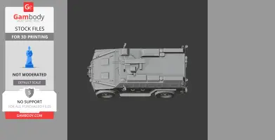 3D model of BOV M16 Milos tank, detailed view from above, ready for 3D printing.