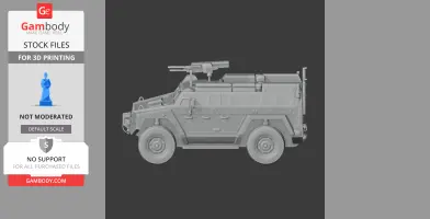 A 3D model of an armored BOV M16 Milos tank with detailed features for 3D printing.