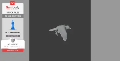 A 3D model of an Antarctic prion bird in flight, designed for 3D printing.