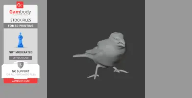 3D model of a prehistoric Arabian golden-winged grosbeak, designed for 3D printing.