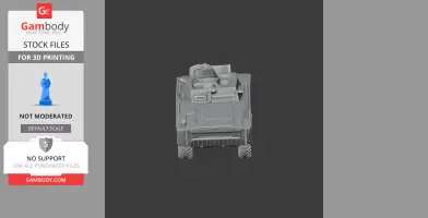 3D model of a BRDM-1 tank featuring a detailed turret and tires, ready for 3D printing.