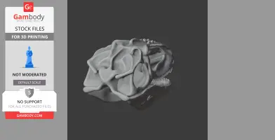 3D model of a Gigantosaurus skull replica, ready for 3D printing, showing intricate bone details.