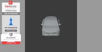 Top view of a gray 3D model of a BYD Auto vehicle, designed for 3D printing.