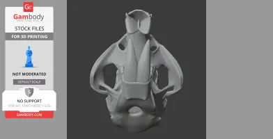Digital 3D model of a Gobisaurus skull, with detailed bony structures for printing.
