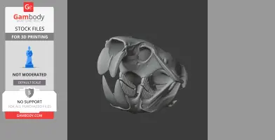 3D model of a Gobisaurus skull replica, shown as a detailed STL file for 3D printing.