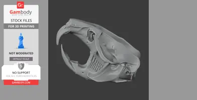 3D model of a Gobisaurus skull, showcasing detailed features for 3D printing.