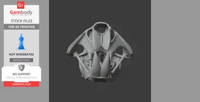 Digital Gobisaurus skull model for 3D printing, detailed and symmetrical design.