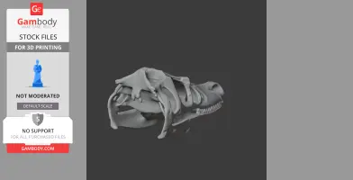 3D model of a Hadrosaurus skull, detailed and ready for 3D printing.