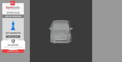 3D model of a Cadillac ATS-V car in STL format, viewed from the front, for 3D printing.