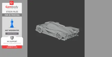 3D model of a sleek Cadillac DPi-V.R race car design, optimized for 3D printing.