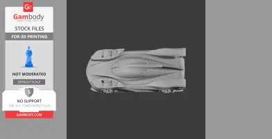 Top view of a sleek, aerodynamic 3D model of a Cadillac DPi-V.R race car for printing.
