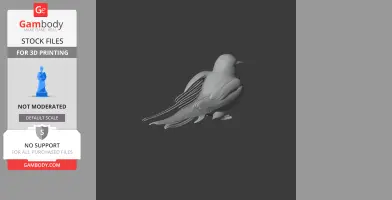 3D model of a prehistoric Arctic Tern with detailed wings and tail, designed for 3D printing.