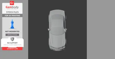 Top view of a 3D model of a Cadillac XLR, designed for 3D printing.