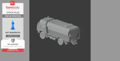 3D model of an armored MRAP vehicle with six wheels and rear stairs, designed for 3D printing.