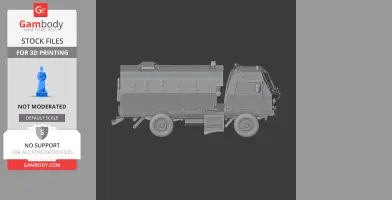 3D model of a Burraq MRAP vehicle, side view, detailed design for 3D printing.