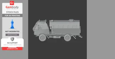3D model of a Burraq MRAP vehicle side view, designed for 3D printing.