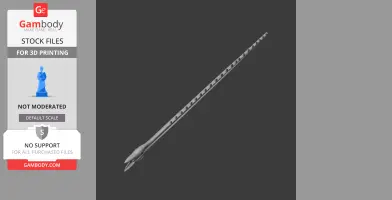 3D model of a largetooth sawfish skull replica with a long, toothed rostrum, ideal for 3D printing.