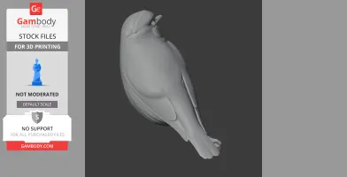 3D model of a stylized bird, possibly an arctic warbler, in a smooth, clay-like texture.