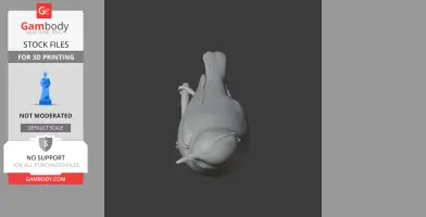 Gray 3D model of an arctic warbler viewed from above, designed for 3D printing.